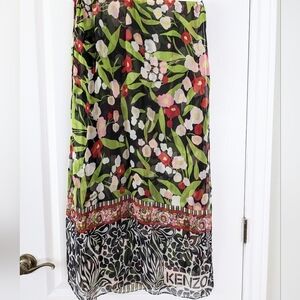 Vintage KENZO silk floral scarf 68inch long